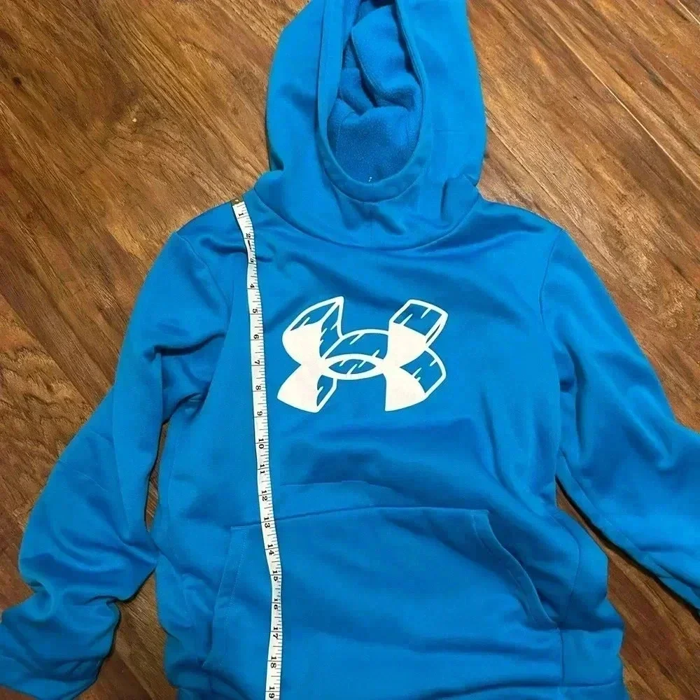 Under Armour Boy’s Hoodie Size Large Royal Blue With Logo School Fall - Picture 5 of 7